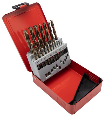 216-678 RS Pro HSS-E Cobalt 1mm to 10mm, 19 piece Jobber Drill Set