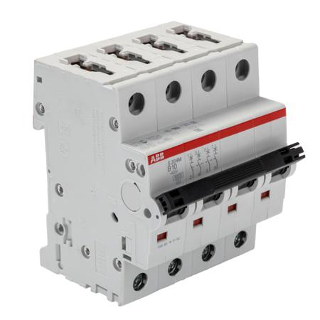 2CDS274001R0105--S204M-B10 ABB System M Pro 10A MCB Mini Circuit Breaker, 4P Curve B, Breaking Capacity 10 kA