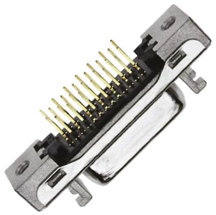 10236-6212PC 3M MDR 102 36 Way Through Hole D-sub Connector Socket, 1.27mm Pitch