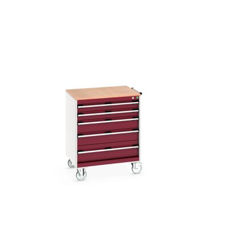 40402157-24V Bott, 5 Drawer Sheet Steel Floor Standing Storage Cabinet, 800 X 650 X 990mm