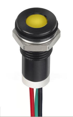 249-4326 RS PRO Red, Yellow Panel Mount Indicator, 24V dc, 8mm Mounting Hole Size, Lead Wires Termination, IP67