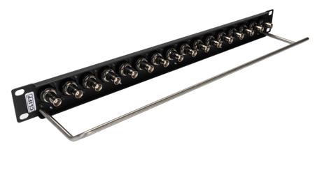 196-0769 BNC 16 Port Loaded Rack Patch Panel, 1U Rack Height