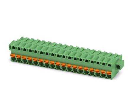 1909566 Phoenix Contact, 5mm Pitch, FKCT 2.5/18-STF, 18 Way, Pluggable Terminal Block, Plug, Spring Cage Termination,