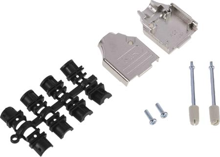 MHDTZK9-RA-PC-K MH Connectors MHDTZK-RA Series Zinc D Sub Backshell, 9 Way, Strain Relief