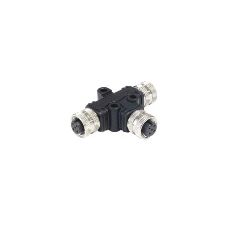 PXPPVC12TSFF05AFBBFB Bulgin Tee Female Pole M12 Socket to 5 Pole M12 Socket Adapter