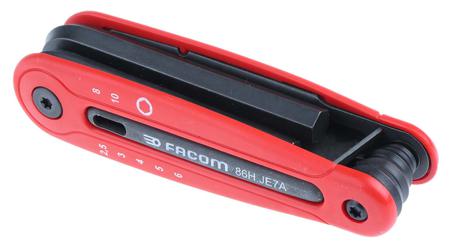 86H-JE7A Facom 7 piece Folding Hex Key Set Silicon Steel
