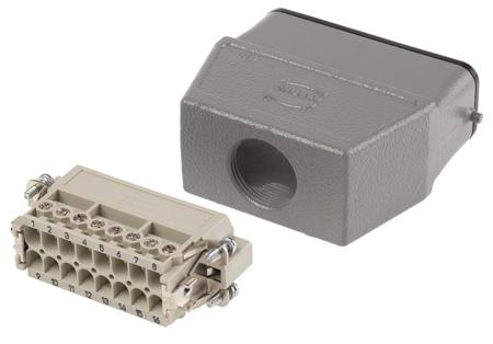 09200162612-19200160446 Han A Series 16 Way Male 16A Connector Kit, includes Hood, Insert