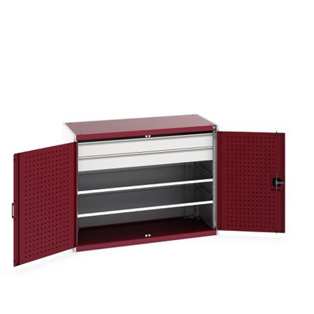 40022084-24V Bott 2 Door, 2 Drawer Sheet Steel Floor Standing Cupboard, 1300 X 650 X 1000mm