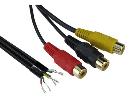 286-2829 RS PRO Female 3.5mm Stereo Jack to Unterminated RCA Cable, Black, 0.25m