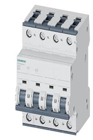 5SY6425-6 Siemens SENTRON 5SY Circuit Breaker, 4P, 25A Curve B, 440V AC, 60V DC, 15 kA Breaking Capacity