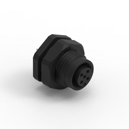 643220100605 Industrial Circular Connectors, 5 Contacts, Panel Mount, M12 Connector, Socket, Female, IP68, WR-CIRC Series