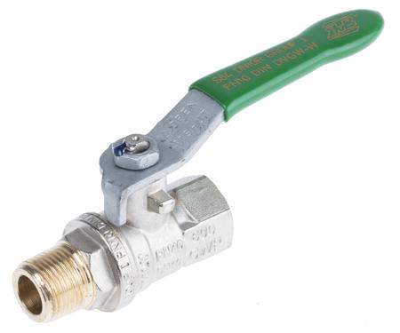 141-7714 RS PRO Brass Full Bore, 2 Way, Ball Valve, Threaded, BSPP 3/8in