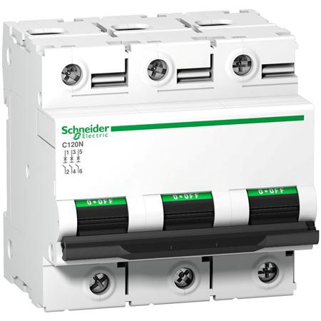 A9N18348 Schneider Electric Acti9 Electronic Circuit Breaker 63A 375V A9N183, Clip-On Type B