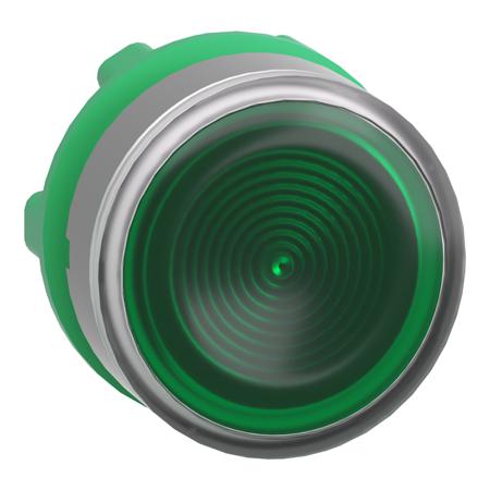 ZB5AW333SC0 Schneider Electric Harmony XB5 Series Green Illuminated Spring Return Push Button Head, 22mm Cutout, IP66, IP67