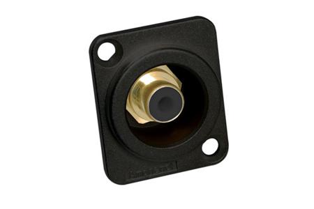 ACJB-BLK Amphenol Industrial Black Panel Mount RCA Socket, Gold, 75A