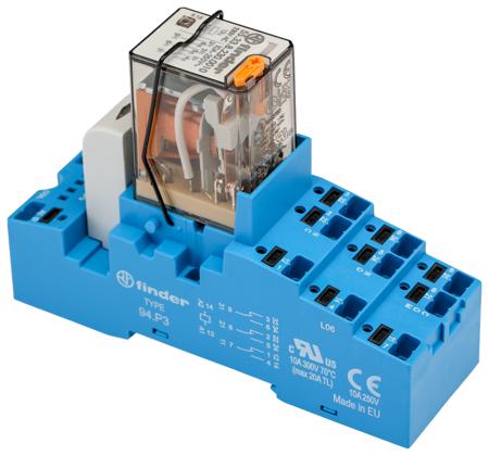 58-P3-8-230-0060SMA Finder 58 Series[Blank] 230V ac DIN Rail Interface Relay Module, 3PDT, Push In