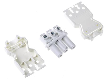 92.931.3053.0 Wieland GST18i3 Series Mini Connector, 3-Pole, Female, Cable Mount, 20A, IP40