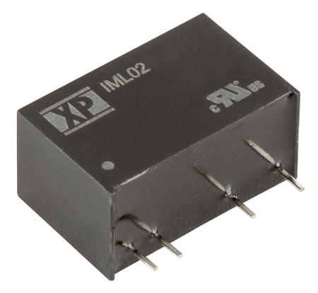 IML0205D05 XP Power IML02 DC-DC Converter, ±5V dc/ ±200mA Output, 4.5 → 5.5 V dc Input, 2W, Through Hole, +85°C Max Temp