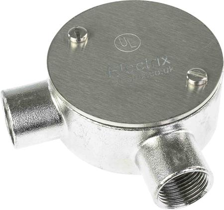 471-1265 RS Pro Angle Box Cable Conduit Fitting, 316 Stainless Steel Satin 20mm nominal size IP67