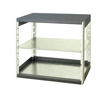 46001007-19V Bott Grey 2 Shelf Sheet Steel Storage Rack System Shelving System Upright Frames, 1000mm x 1050mm, 650mm