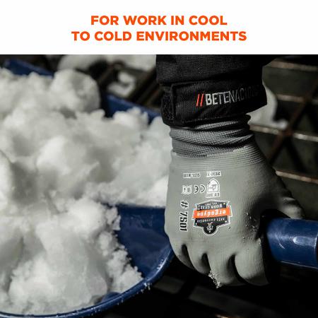 17636 Ergodyne ProFlex Grey Acrylic Waterproof Work Gloves, Size XXL, Nitrile Coating
