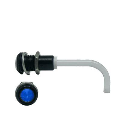 RHD-1100-1500-F9PZB67PR  Bivar, Panel Mount Right Angle LED Light Pipe, Blue Round Lens