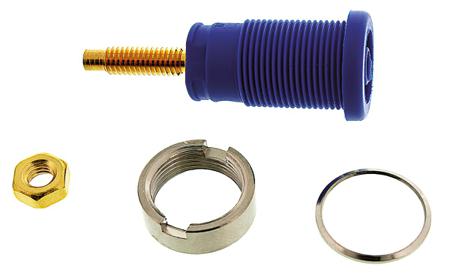 972354102 Hirschmann Test & Measurement, Blue 4mm Socket, Gold Plated, 1000V ac/dc, 32A
