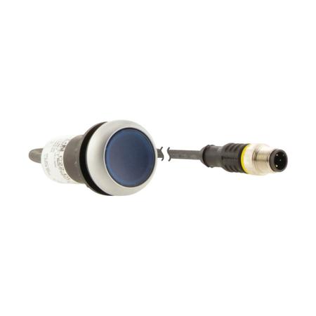 181298-C22-DL-B-K10-24-P5 Eaton, C22 Illuminated Blue Flat Push Button, NO, 22mm Momentary