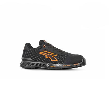 RV20044-47 UPower RED LEVE Unisex Black, Orange Aluminium Toe Capped Safety Shoes, UK 12, EU 47
