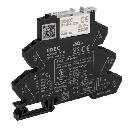 RV8H-S-D24 Idec RV8 Series Interface Relay, DIN Rail Mount, 24V dc Coil, SPDT