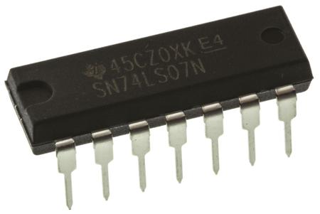 SN74LS07N Texas Instruments  Hex-Channel Buffer & Line Driver, Open Collector, 14-Pin PDIP