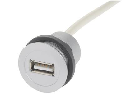 09454521923 HARTING Straight, Panel Mount, Female to Male Type A 2.0 IP20 USB Adaptor