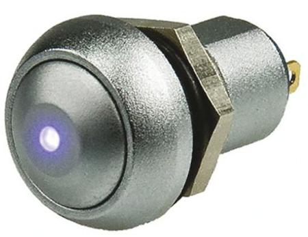 IPR1SAD0LOB105 SP-NO Off-On Push Button Switch, IP67, Panel Mount Blue LED