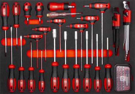 255-5037 RS PRO 7 Drawer Steel Wheeled Tool Chest Tools Included