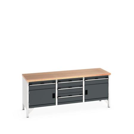 41002064.19V Bott Steel Workbench, 800kg Max Load, 840mm x 2000mm x 750mm