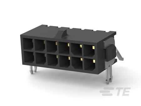 4-794626-2 TE Connectivity MATE-N-LOK Series Right Angled Board Mount PCB Header, 12 Contact(s), 3mm Pitch, 2 Row(s), Shrouded
