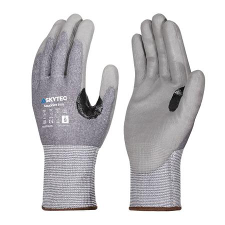 SKG00085FF Skytec Sapphire Iron Black, Grey 13 Gauge HPPE, Nylon, Steel Fibre Abrasion Resistant, Cut Resistant Work Gloves, Size