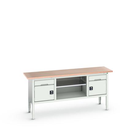 16923031-16 Bott Steel Workbench, 75kg Max Load, Adjustable Height, 930mm x 600mm x 2000mm