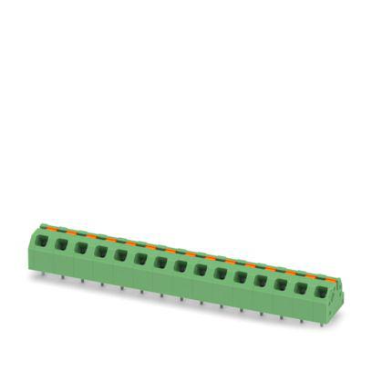 1862408 Phoenix Contact SPTAF Series PCB Terminal Block, 15-Contact, 5mm Pitch, Wave Soldering, 1-Row, Push In Spring
