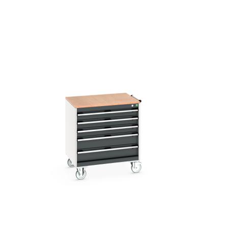 40402155-19V Bott, 5 Drawer Sheet Steel Floor Standing Storage Cabinet, 800 X 650 X 890mm