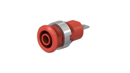 49-7044-22 Staubli Red Socket Banana Socket, 4 mm Connector, Screw Termination, 24A, 1kV, Nickel Plating