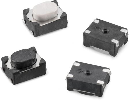 434123025826 IP67 White Plunger Tactile Switch, SPST 50 mA 2.5mm Surface Mount