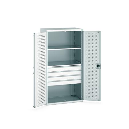 40021108-16V Bott 2 Door, 4 Drawer Sheet Steel Floor Standing Cupboard, 1050 X 650 X 2000mm
