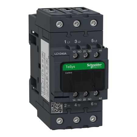LC1D40AL7 TeSys D LC1D Contactor, 3 Pole, 40 A, 1 NO + 1 NC