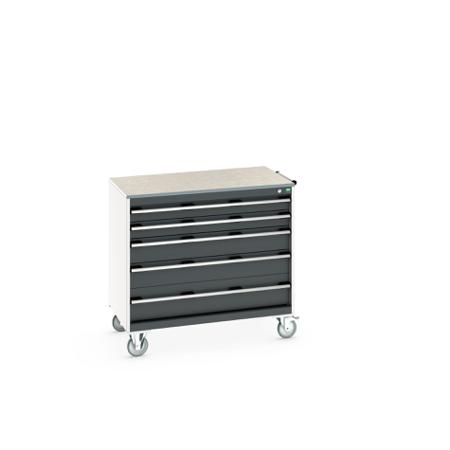 40402166-19V Bott, 5 Drawer Sheet Steel Floor Standing Storage Cabinet, 1050 X 650 X 990mm