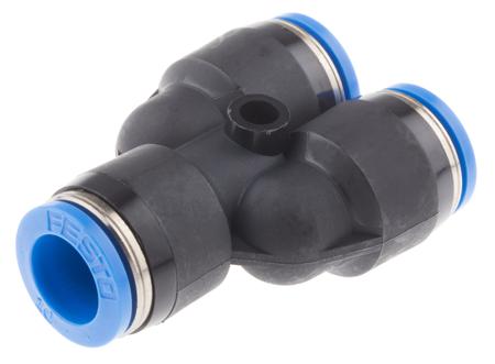 QSY-10 Festo QSY Y Connector, Push In 10 mm x Push In 10 mm x Push In 10 mm