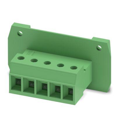 1840586 Phoenix Contact, 7.62mm Pitch, 5 Way, , Pluggable Terminal Block, Feed Through Plug, Flange Mount, Plug In, Push In
