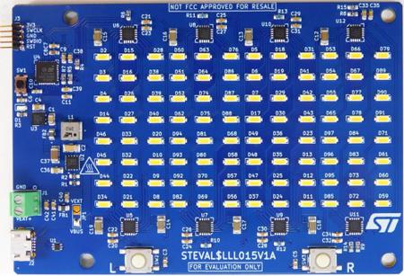 STEVAL-LLL015V1 STMicroelectronics 96 LEDs Panel Evaluation Board based on LED1202 Microcontroller Evaluation Board