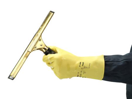 87086095 Ansell AlphaTec 87-086 Yellow Natural Rubber Latex Abrasion Resistant Work Gloves, Size 9.5, Natural Rubber Coating