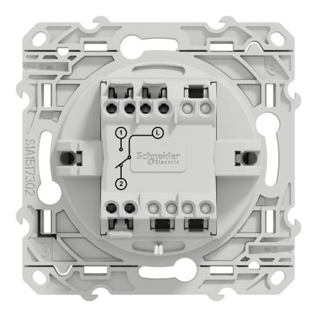 S530263 Schneider Electric Grey Rocker Switch, 2 Way, 1 Gang, Odace